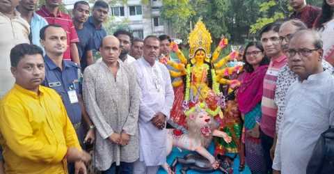 প্রতিমা বিসর্জনের মধ্য দিয়ে বিশ্বনাথের ২৫ মন্ডপে শারদীয় দুর্গা পূজা সম্পন্ন