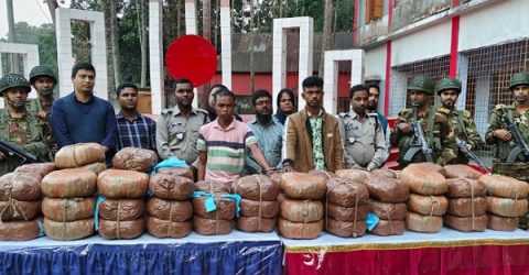গৌরীপুর উপজেলায় যৌথবাহিনীর অভিযানে ১৪২ কেজি গাঁজাসহ গ্রেপ্তার -২