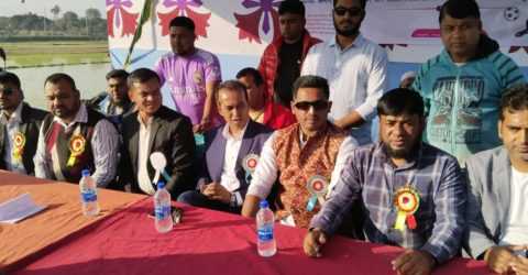 শিবপুরে বীর মুক্তিযোদ্ধা মরহুম বেদন মৃধা ফুটবল টুর্নামেন্টের তৃতীয় কোয়াটার ফাইনাল অনুষ্ঠিত