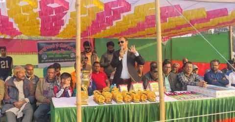 তাহিরপুরে মিনি ফুটবল টুর্নামেন্ট সম্পন্ন