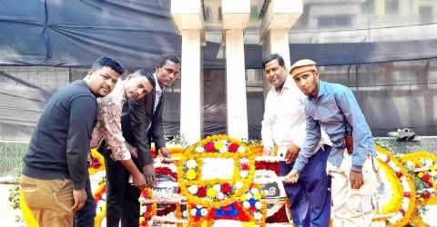 মাতৃভাষা ও শহীদ দিবসে স্কাউট,প্রেসক্লাব এর শ্রদ্ধা নিবেদন