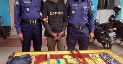 বিশ্বনাথে ডাকাতির সরঞ্জামসহ ডাকাত আটক